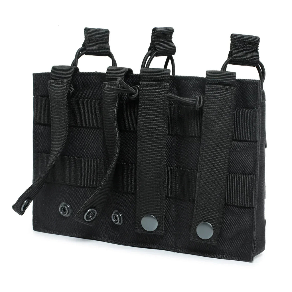 Porta Magazine Tático Triplo MOLLE – Nylon 1000D para Airsoft (Rifle)