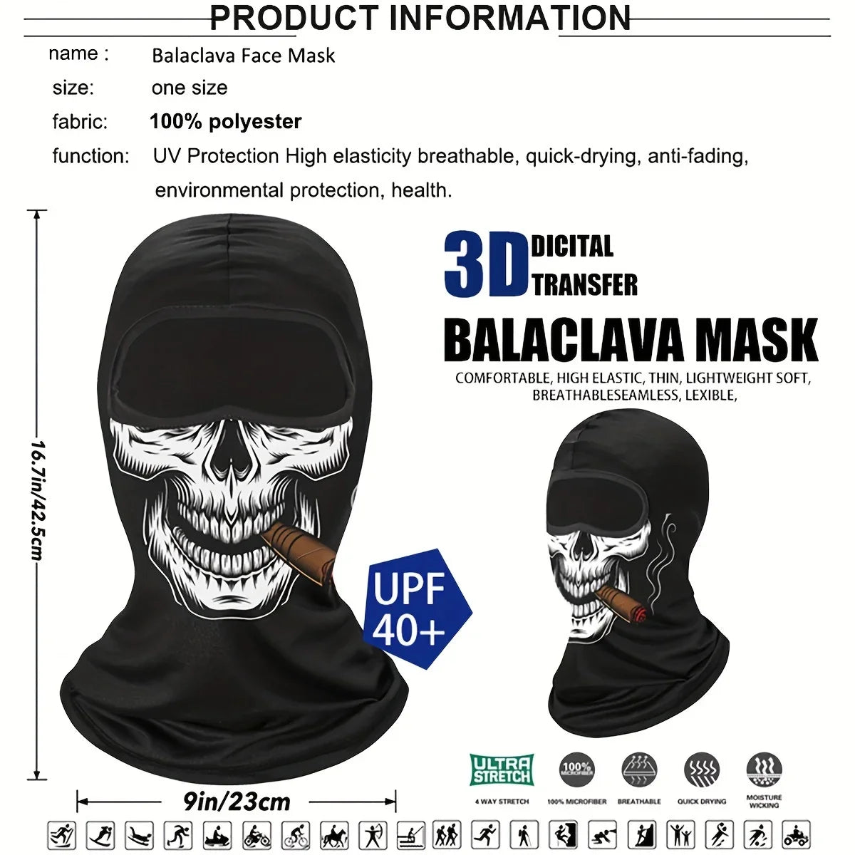 Balaclava Tática Skull Ghost – Proteção Total, Respiração Livre