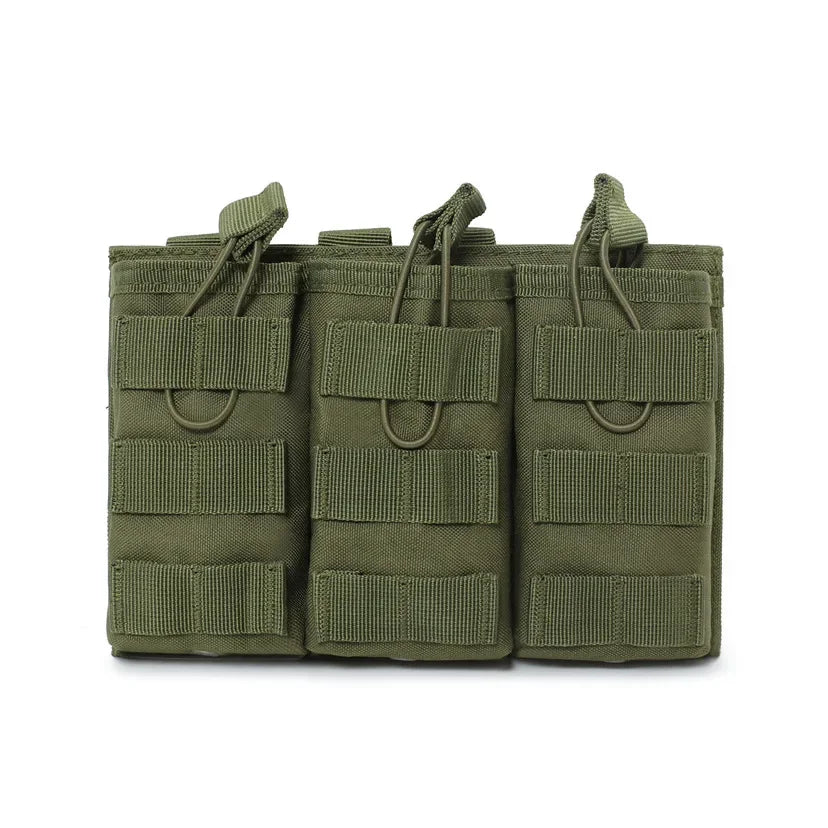Porta Magazine Tático Triplo MOLLE – Nylon 1000D para Airsoft (Rifle)