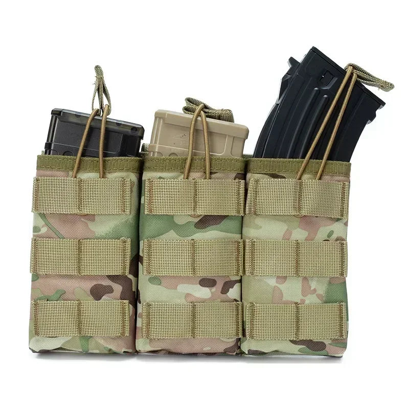 Porta Magazine Tático Triplo MOLLE – Nylon 1000D para Airsoft (Rifle)