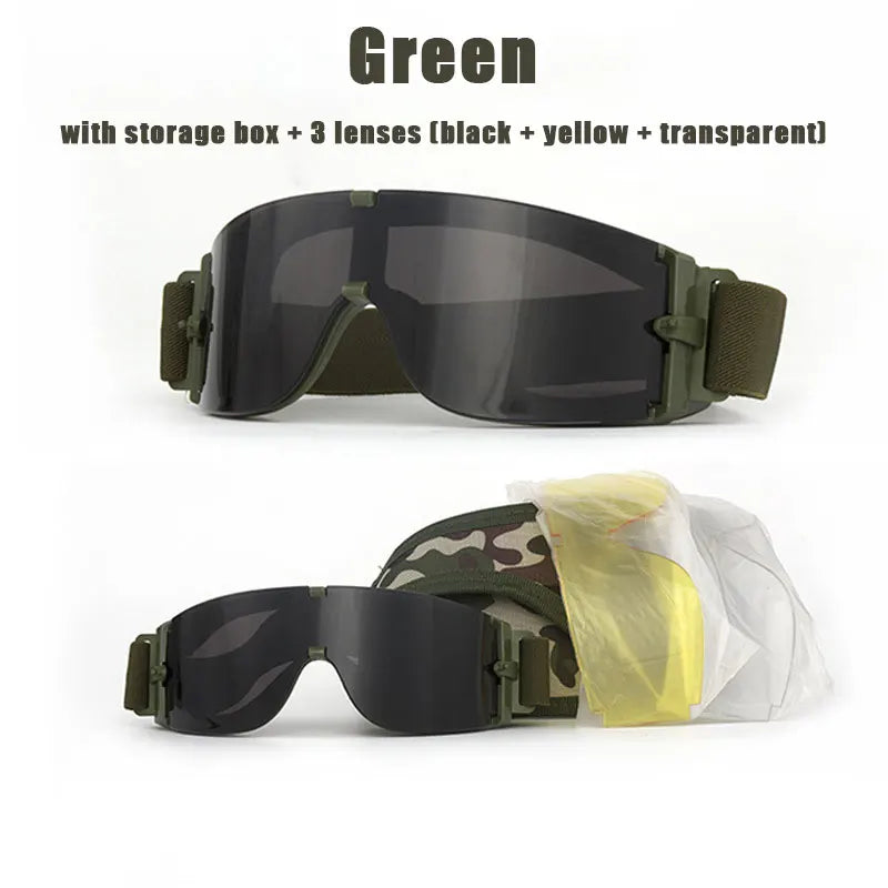 Óculos Táticos Airsoft UV400 Antivento | Proteção Contra Poeira e Impacto Leve para Jogos e Outdoor