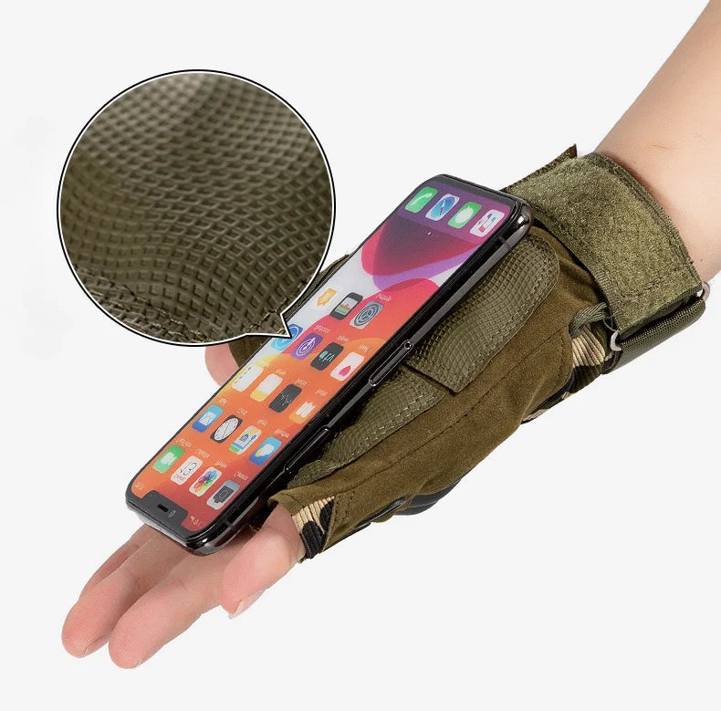 Luva Tática Full Finger com Proteção de Nós dos Dedos – Grip Total para Airsoft, CQB e Bike