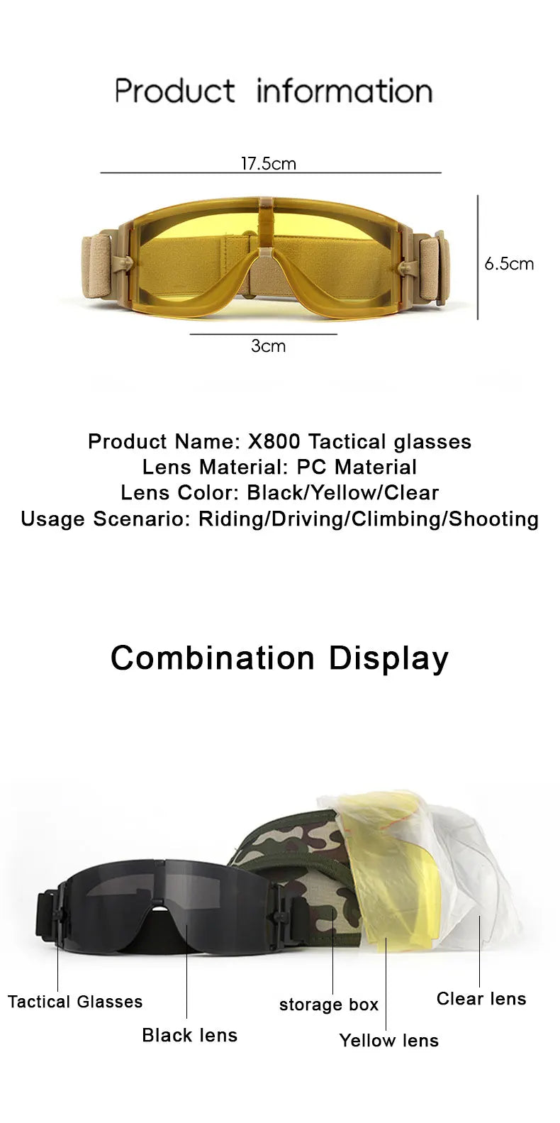 Óculos Táticos Airsoft UV400 Antivento | Proteção Contra Poeira e Impacto Leve para Jogos e Outdoor