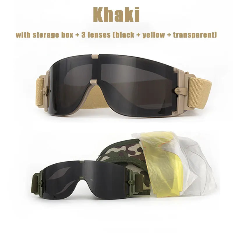 Óculos Táticos Airsoft UV400 Antivento | Proteção Contra Poeira e Impacto Leve para Jogos e Outdoor
