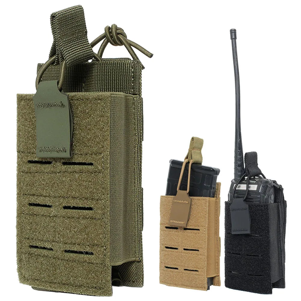 Porta Magazine Tático MOLLE 5.56 Universal – Pouch Elástico para Airsoft e Rádio