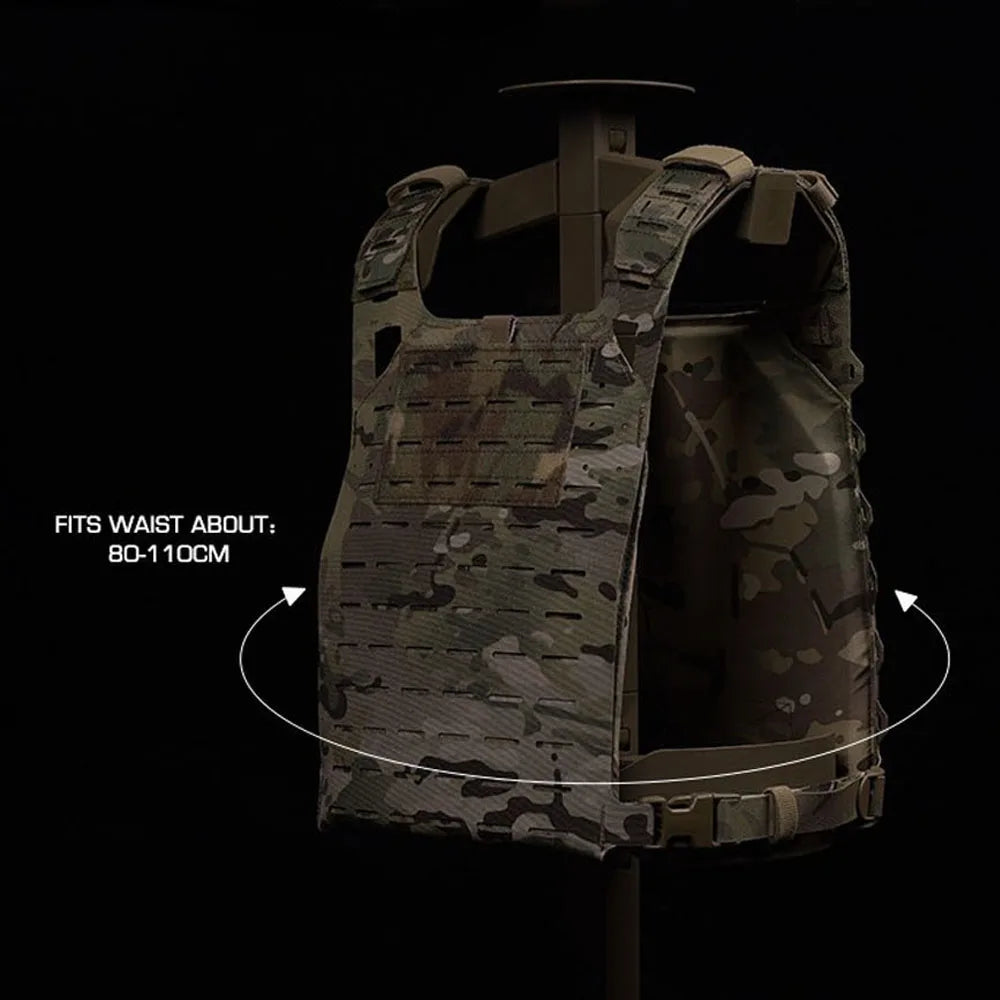 Colete Tático MOLLE SF V2 Leve – Plate Carrier Ajustável para Airsoft e Paintball