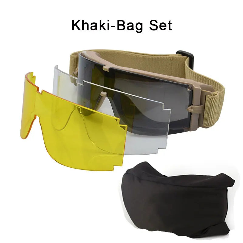 Óculos Táticos Airsoft UV400 Antivento | Proteção Contra Poeira e Impacto Leve para Jogos e Outdoor