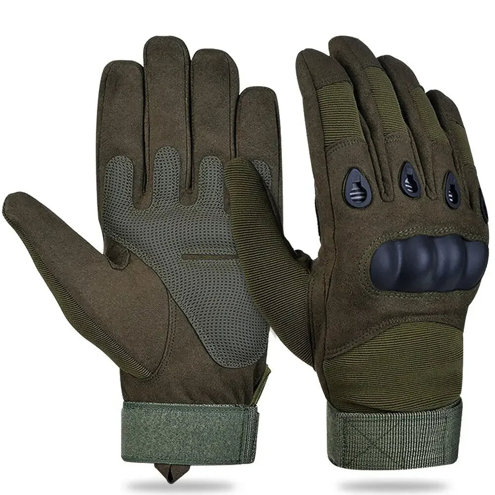Luva Tática Full Finger com Proteção de Nós dos Dedos – Grip Total para Airsoft, CQB e Bike