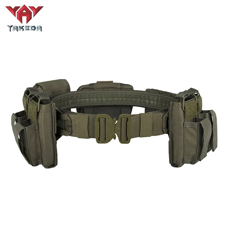 Cinto de Batalha YAKEDA 7 em 1 – Sistema Tático Modular Duplo em Nylon 1000D para Airsoft e CQB