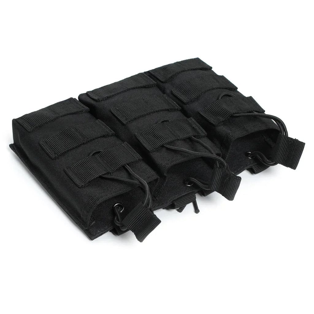 Porta Magazine Tático Triplo MOLLE – Nylon 1000D para Airsoft (Rifle)
