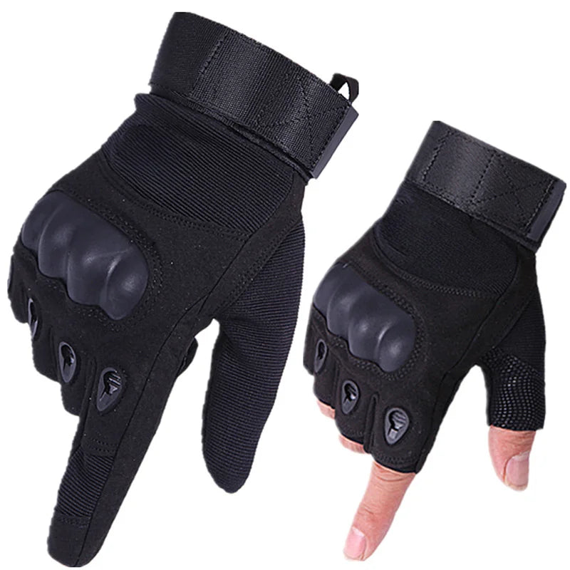 Luva Tática Full Finger com Proteção de Nós dos Dedos – Grip Total para Airsoft, CQB e Bike
